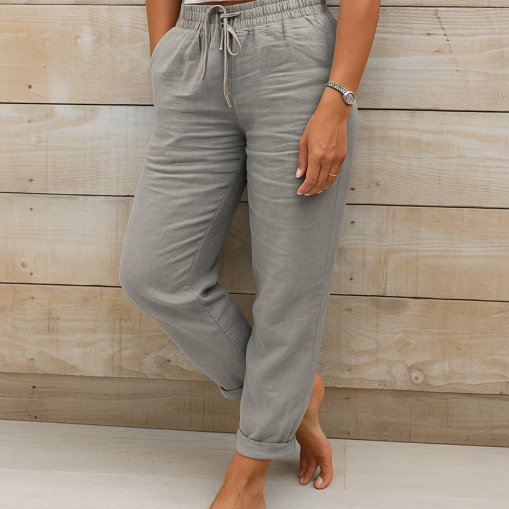 Isabella - Pantalon Lin Casual Femme