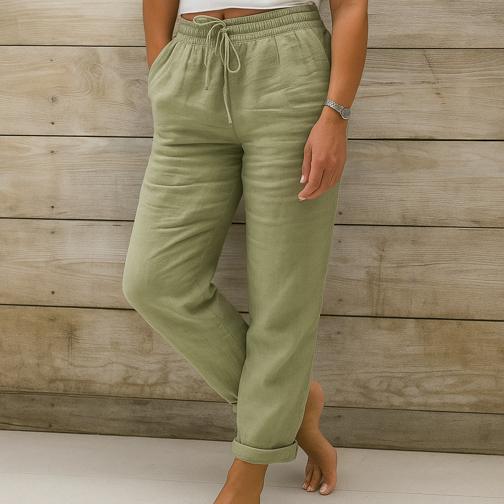 Isabella - Pantalon Lin Casual Femme