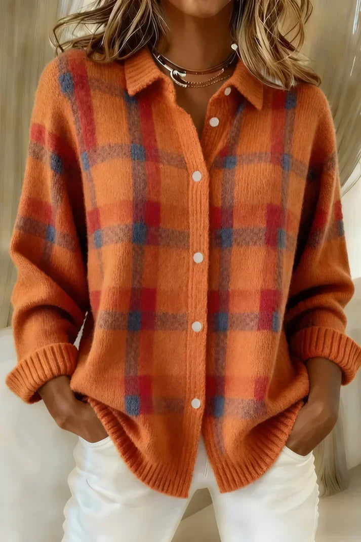 Nathalie - Cardigan Élégant Oversize Imprimé