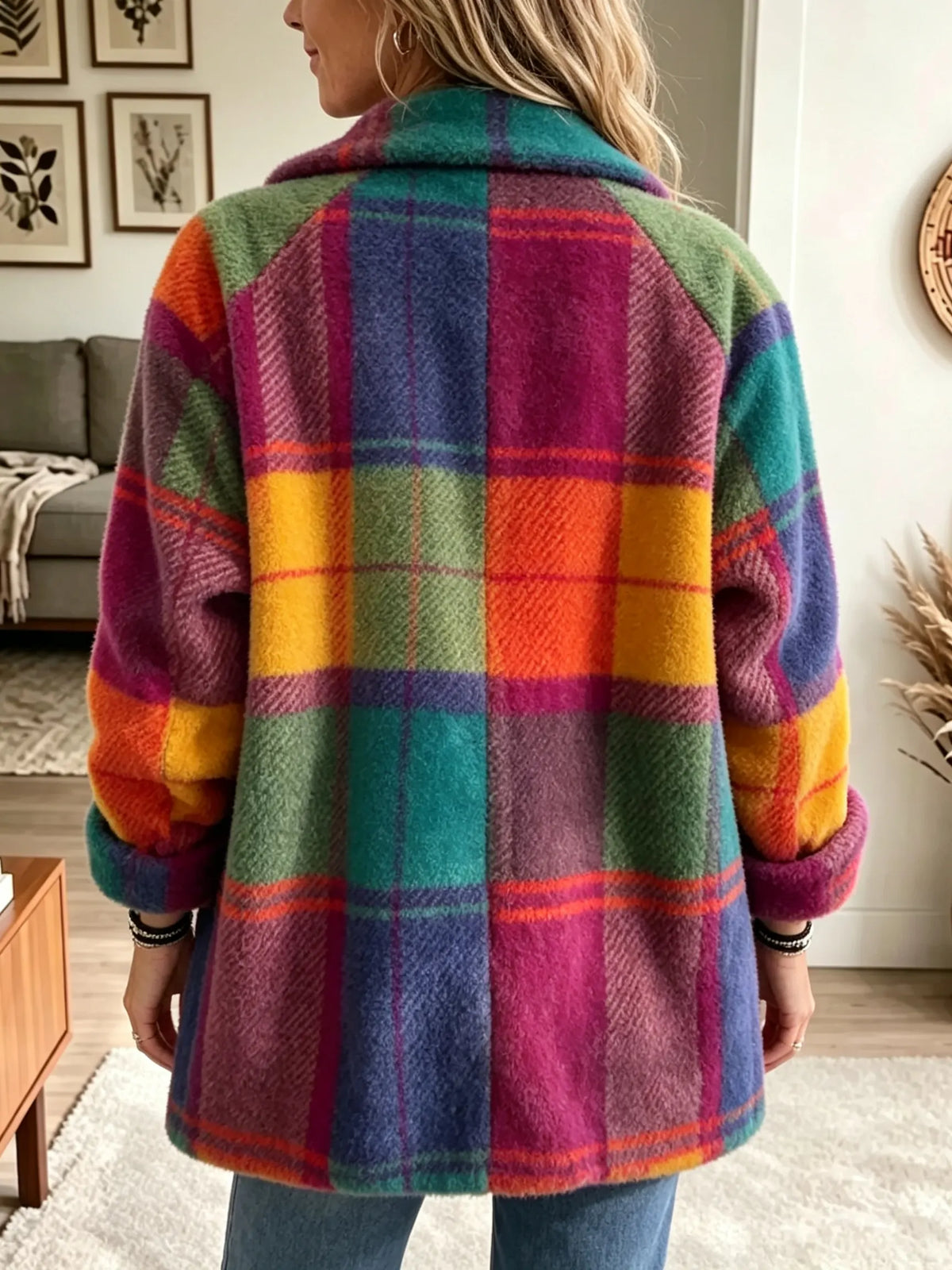 Léa | Manteau Chic Court Carreaux