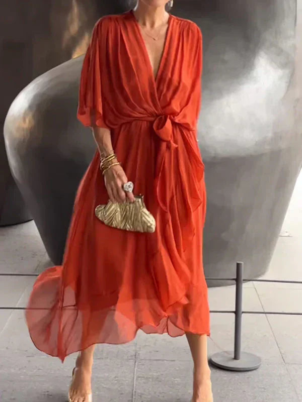 Robe Longue Femme Fluide en Mousseline - Céline