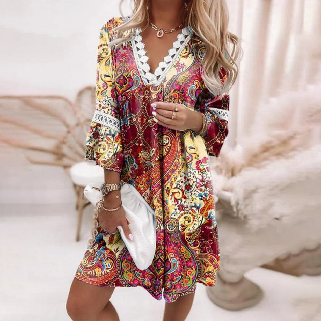 Robe Tunique Femme Bohème en Dentelle - Sophie