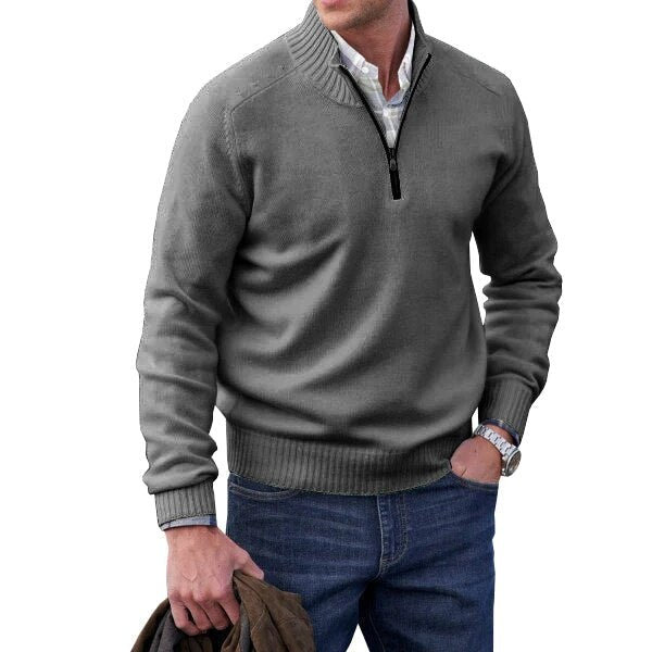 Vincent - Pull Élégant Col Montant Zippé