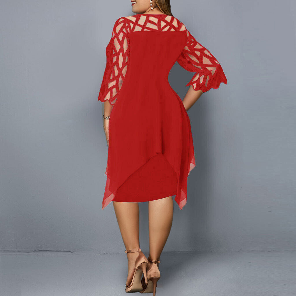 Monique - Robe Mi-Longue Femme Élégante Grande Taille