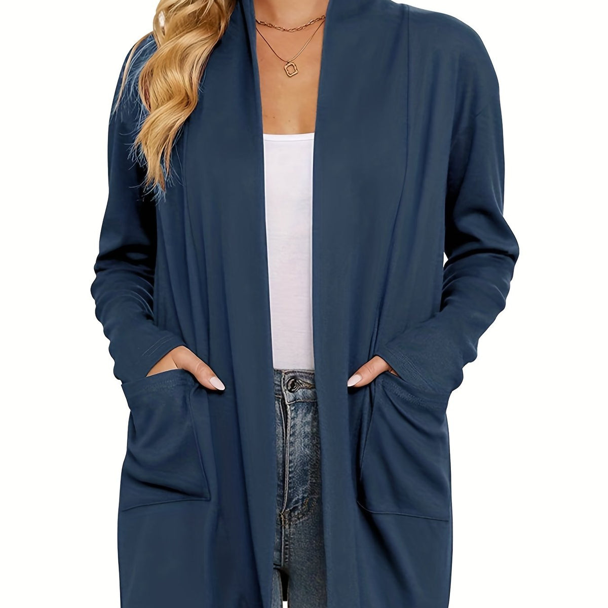 Camille - Gilet Élégant Long Poches