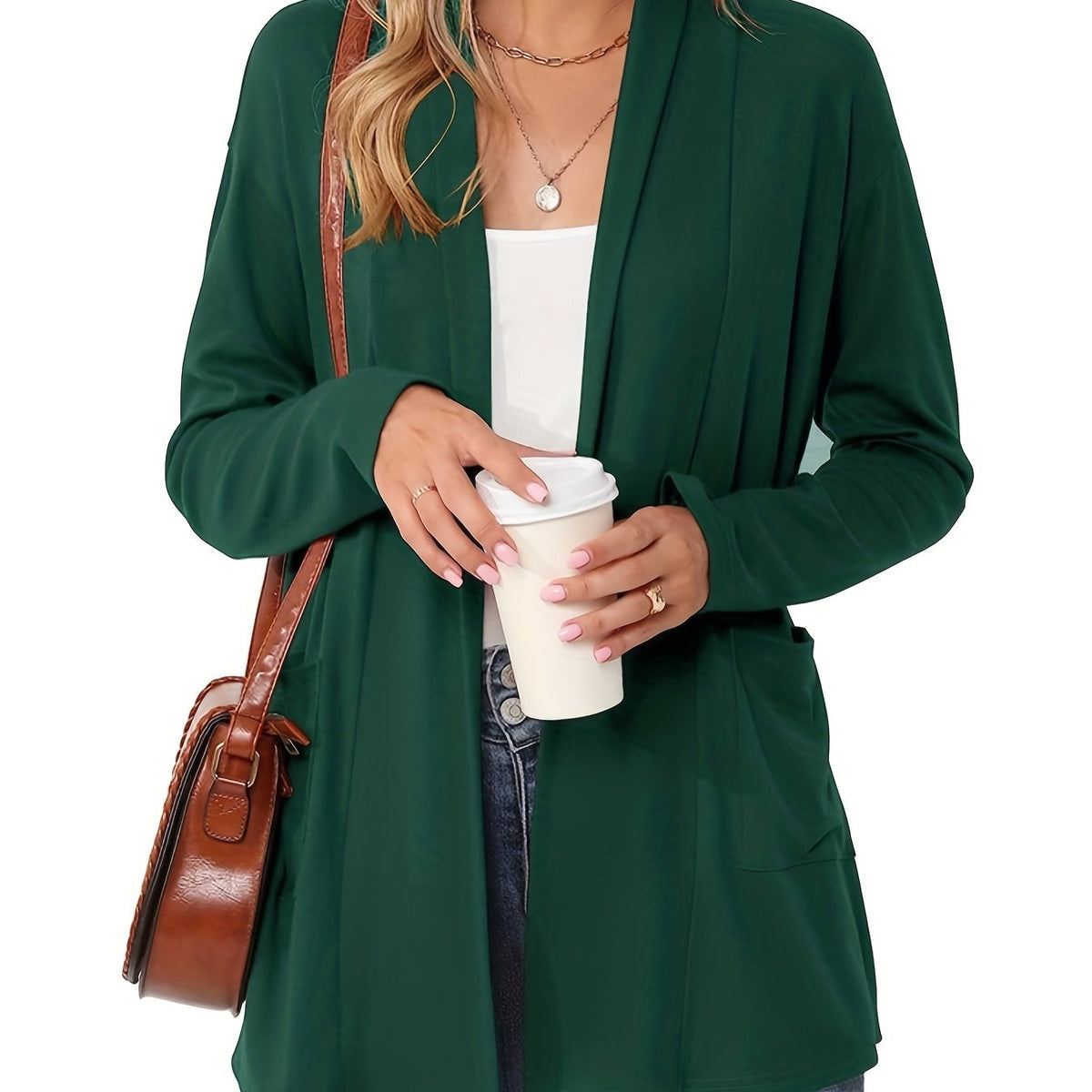 Camille - Gilet Élégant Long Poches