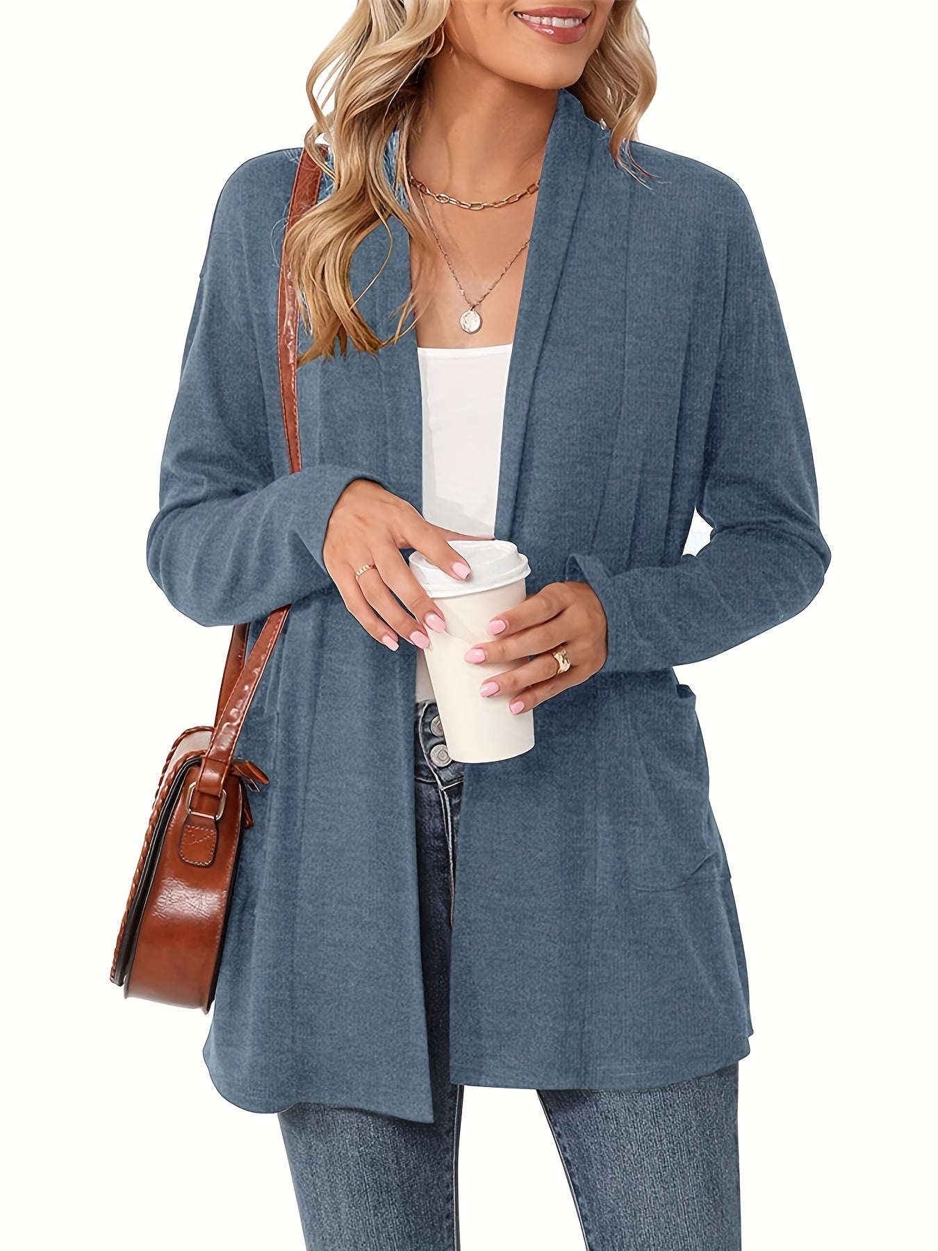 Camille - Gilet Élégant Long Poches
