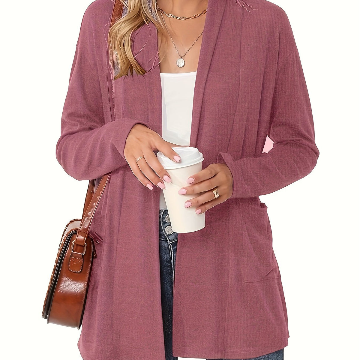 Camille - Gilet Élégant Long Poches