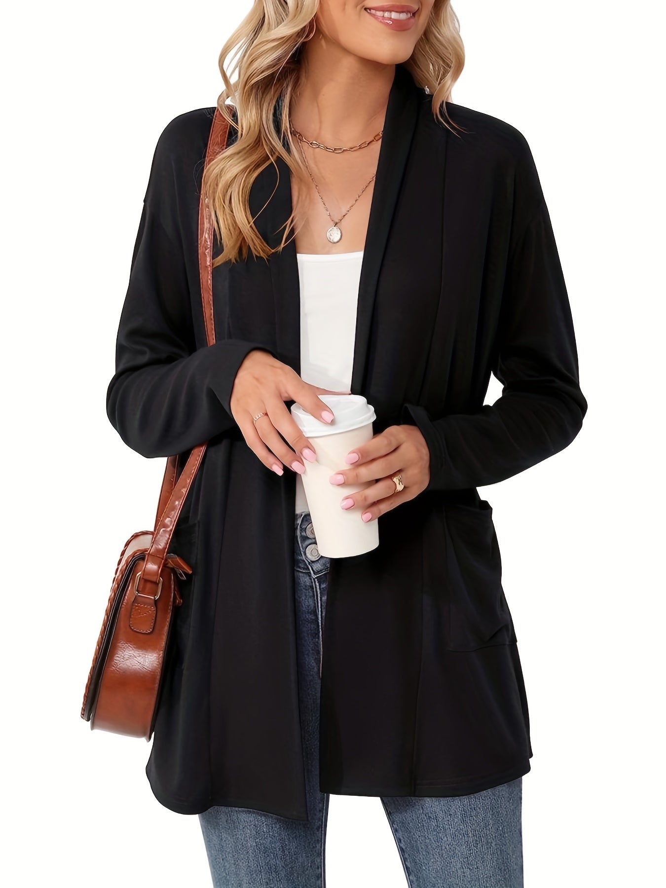 Camille - Gilet Élégant Long Poches