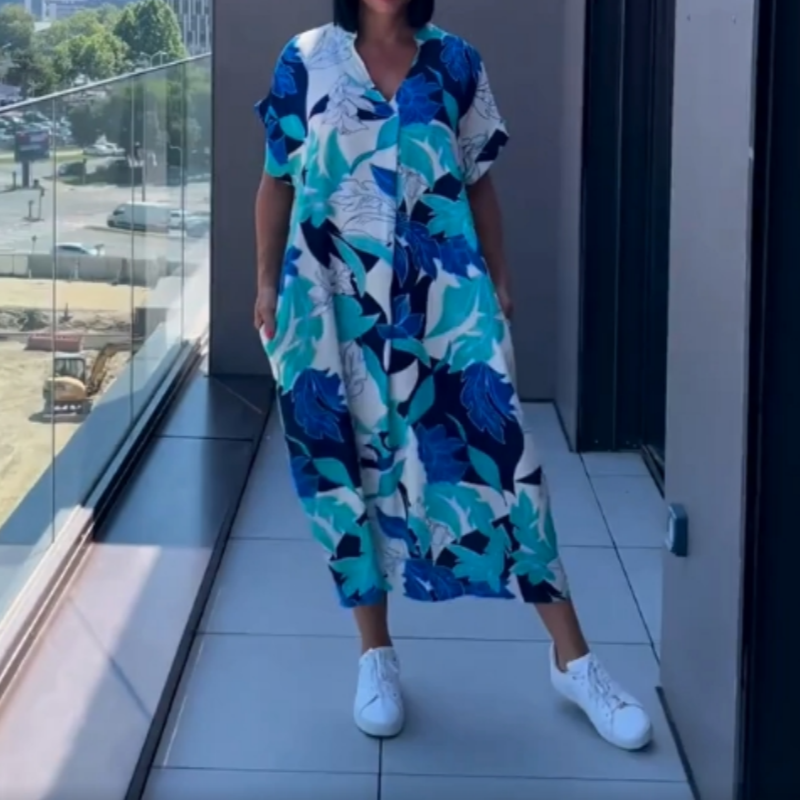 Nathalie - Robe Caftan Femme Ample Imprimée