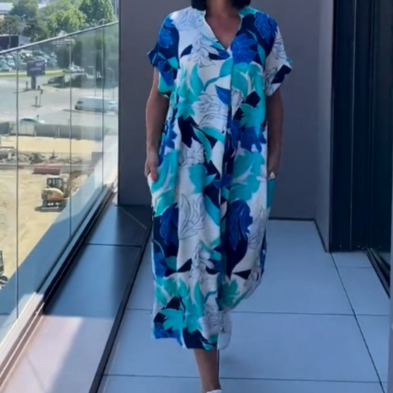 Nathalie - Robe Caftan Femme Ample Imprimée