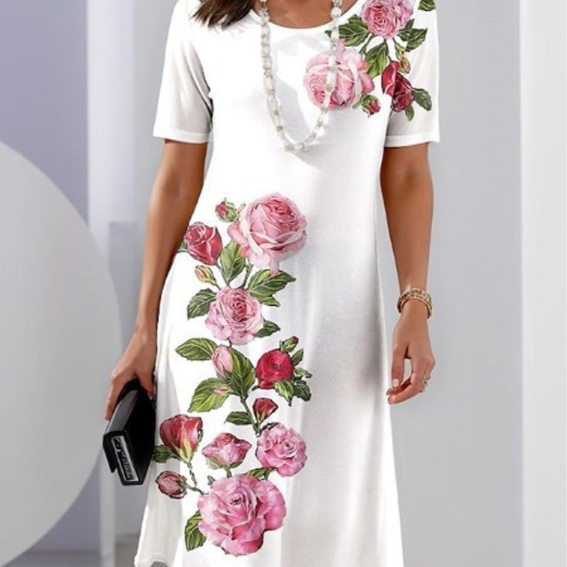 Robe midi femme fleurie élégante - Aurélie