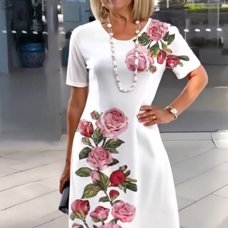 Robe midi femme fleurie élégante - Aurélie
