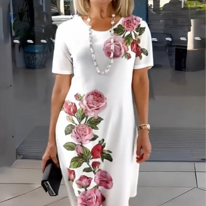 Robe midi femme fleurie élégante - Aurélie