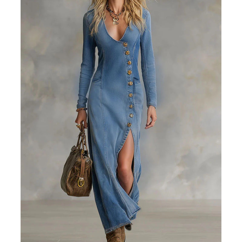 Nadia - Robe Longue Femme en Jean