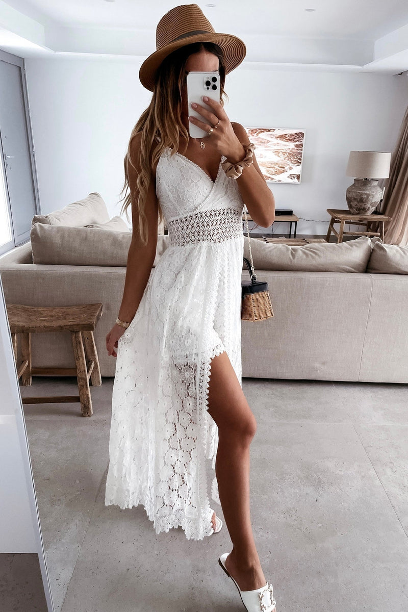 Marine - Robe Maxi Boho Imprimé Ikat Femme