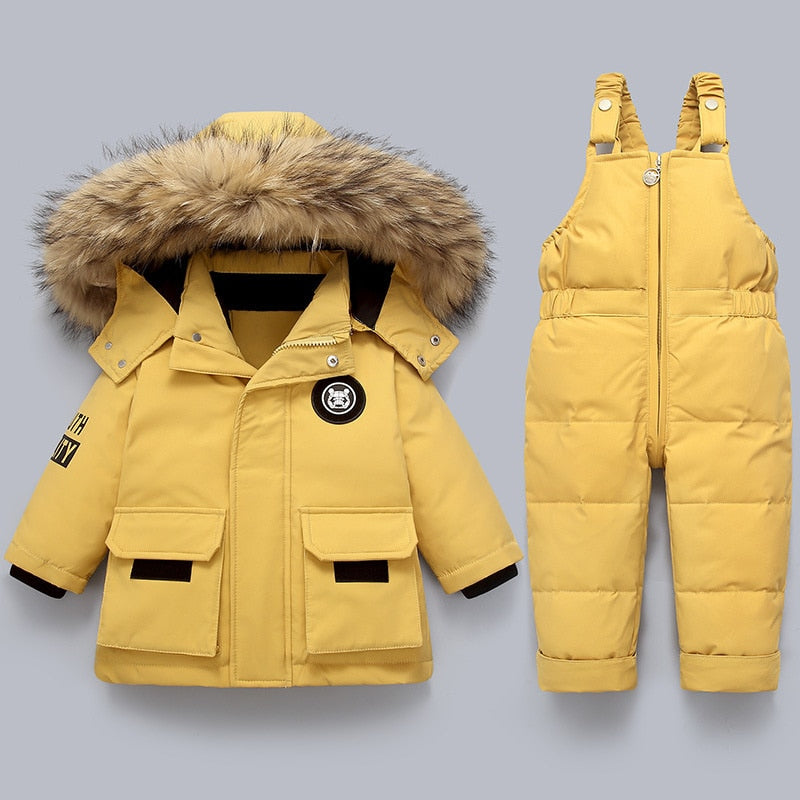 NeigeDouce – Combinaison et manteau d'hiver pour enfant avec col en fourrure, idéal pour le ski