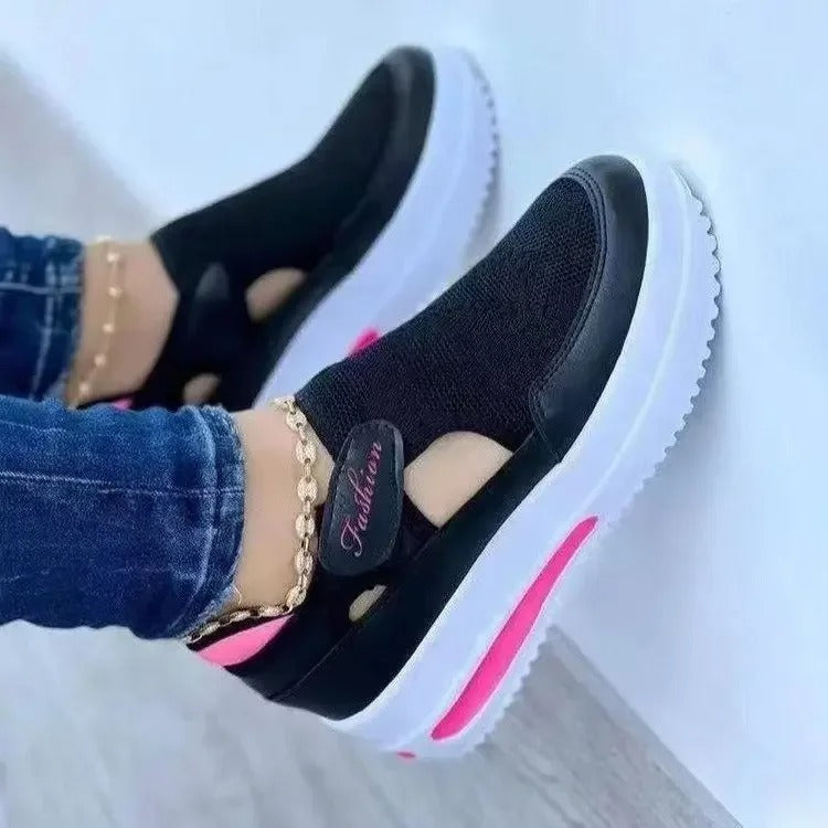 Camille - Sneakers mode - Semelle épaisse, Détails colorés, Femme