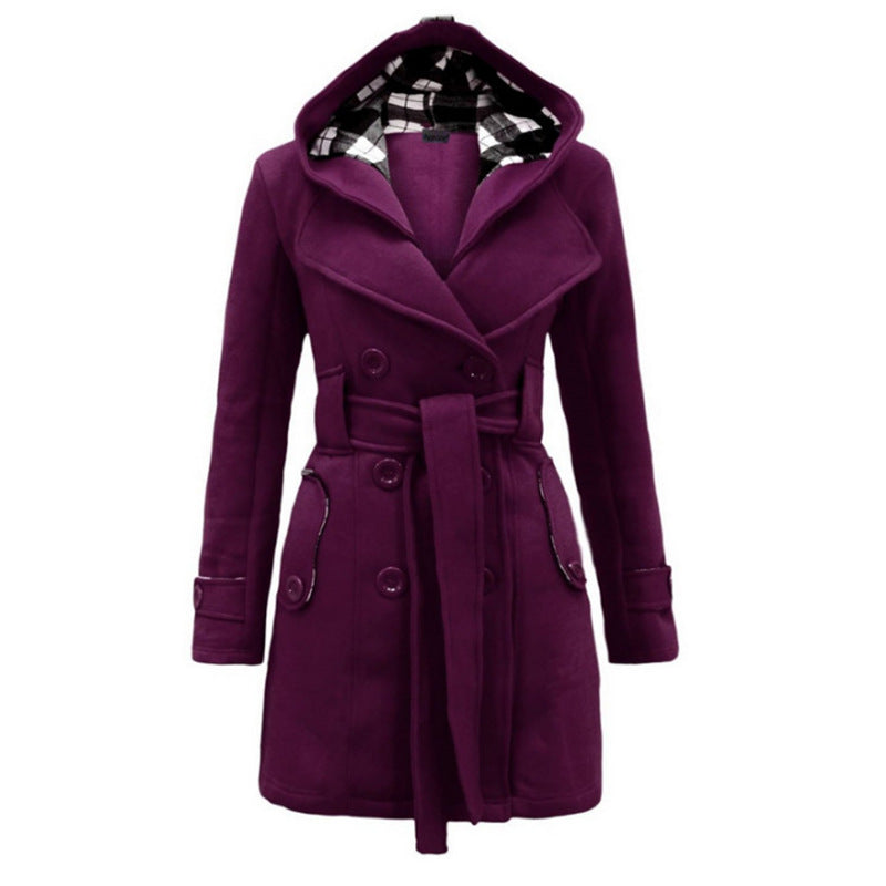 Émilie | Manteau Chic Ceinturé à Capuche