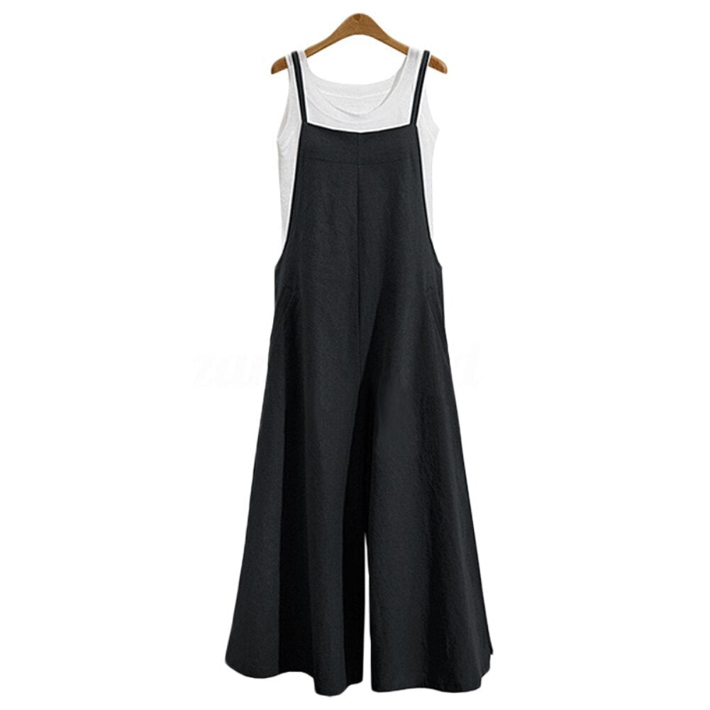 Gisela - Combinaison Noire Femme - Coupe Aérée et Décontractée, - Femme-1