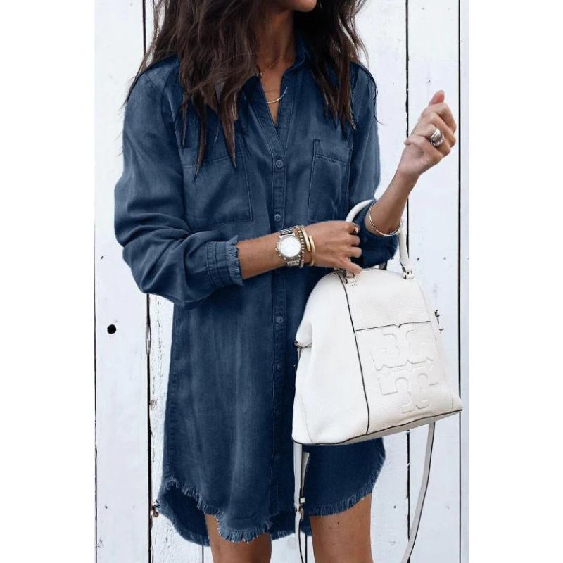 Manon - Robe en denim tendance avec coupe confortable et look audacieux