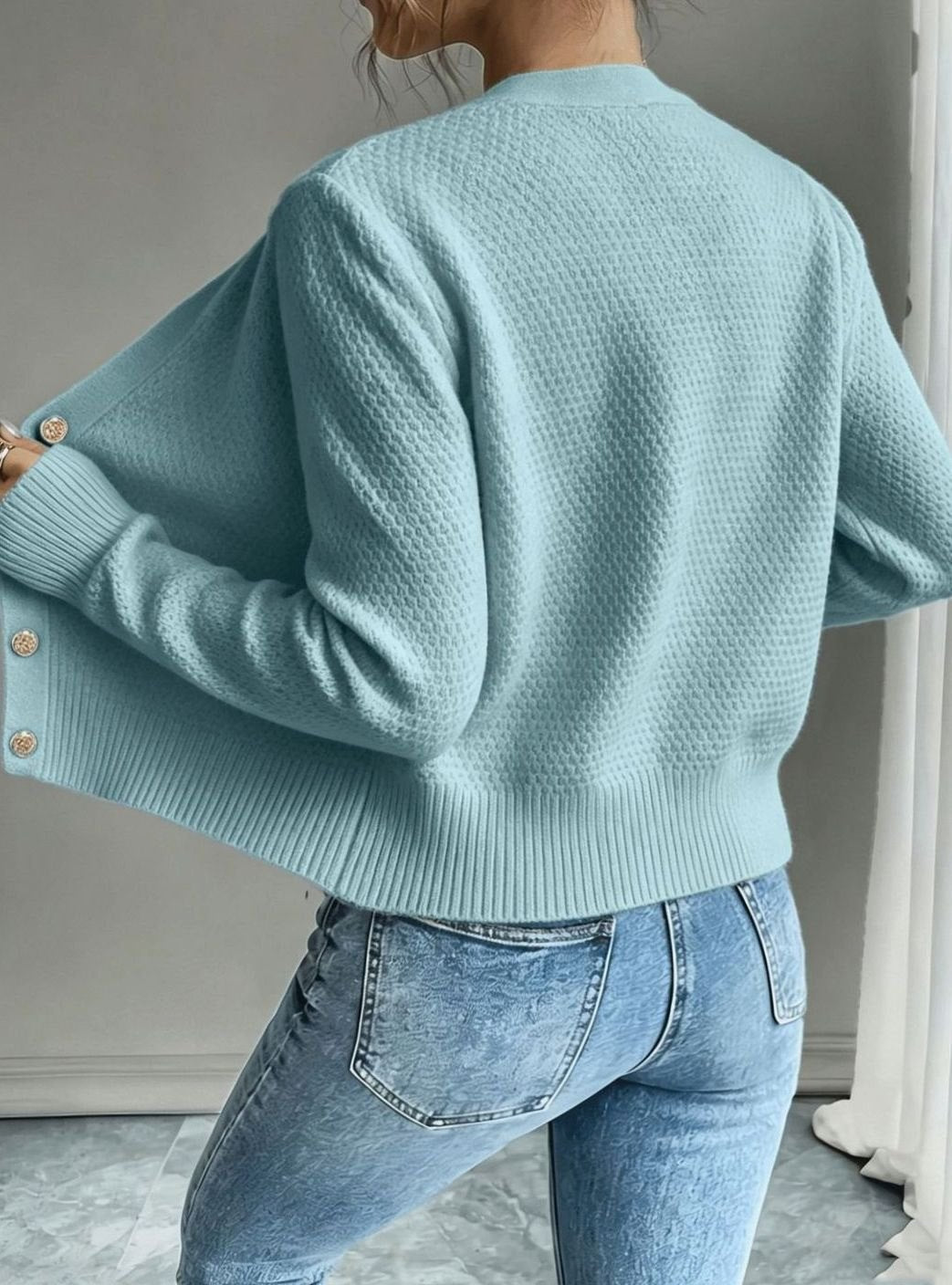 Isabelle - Cardigan Élégant Torsadé Boutonné