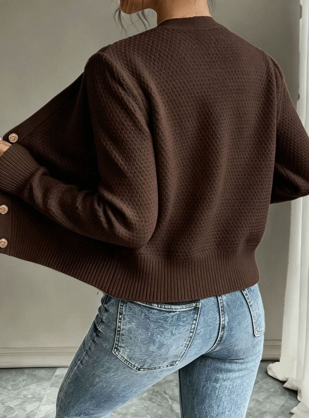 Isabelle - Cardigan Élégant Torsadé Boutonné