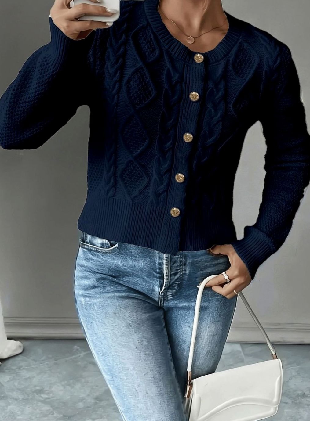 Isabelle - Cardigan Élégant Torsadé Boutonné