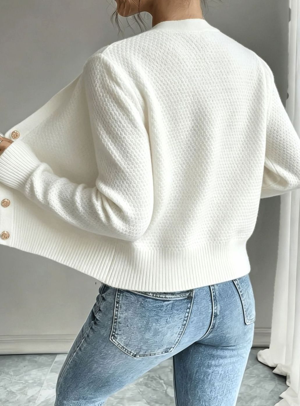 Isabelle - Cardigan Élégant Torsadé Boutonné