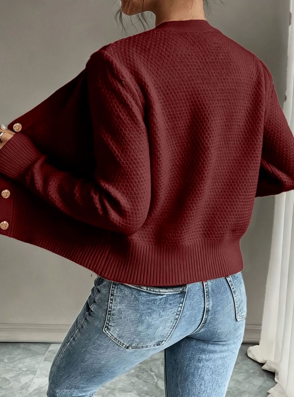 Isabelle - Cardigan Élégant Torsadé Boutonné