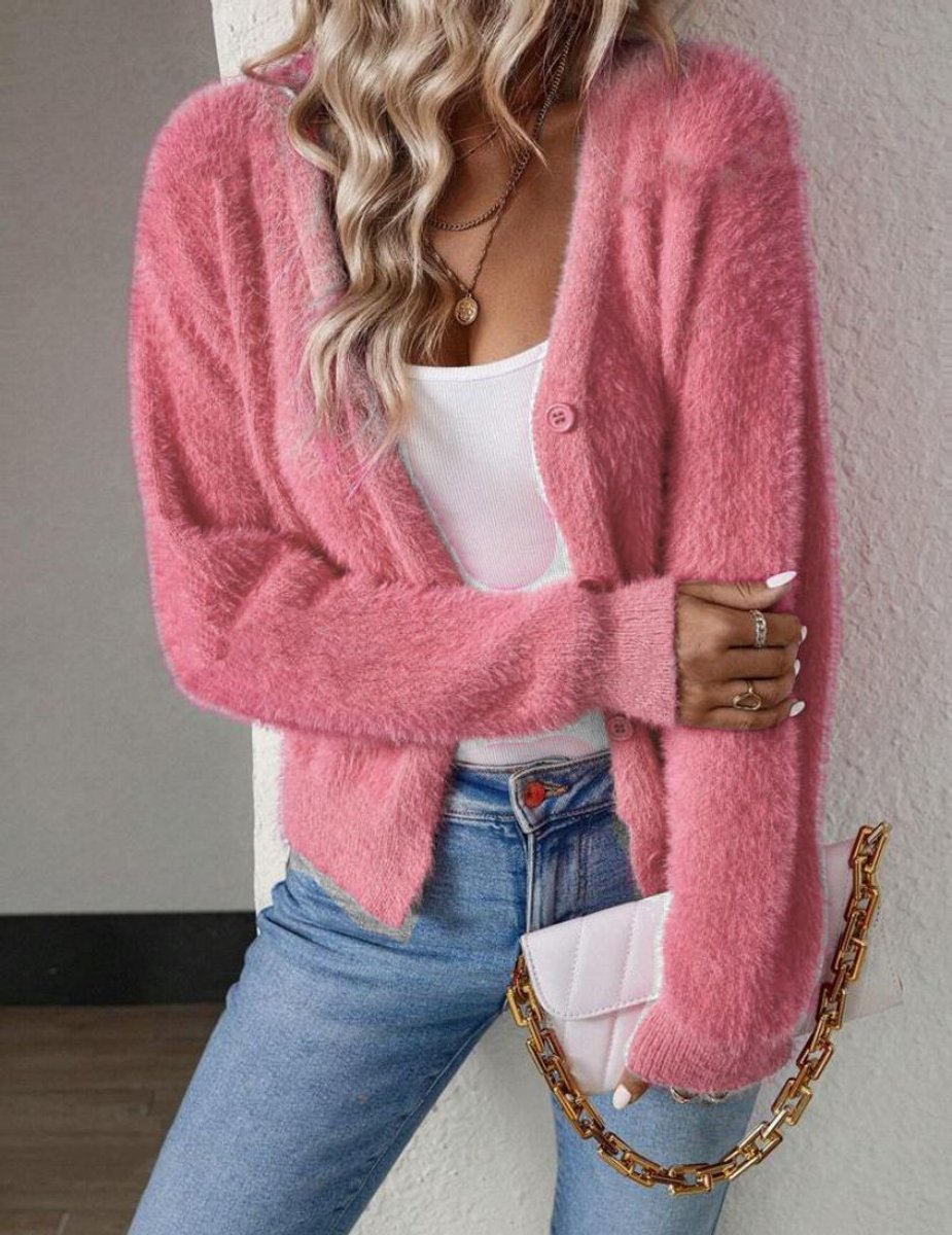 Sylvie - Cardigan Élégant Col V Boutonné