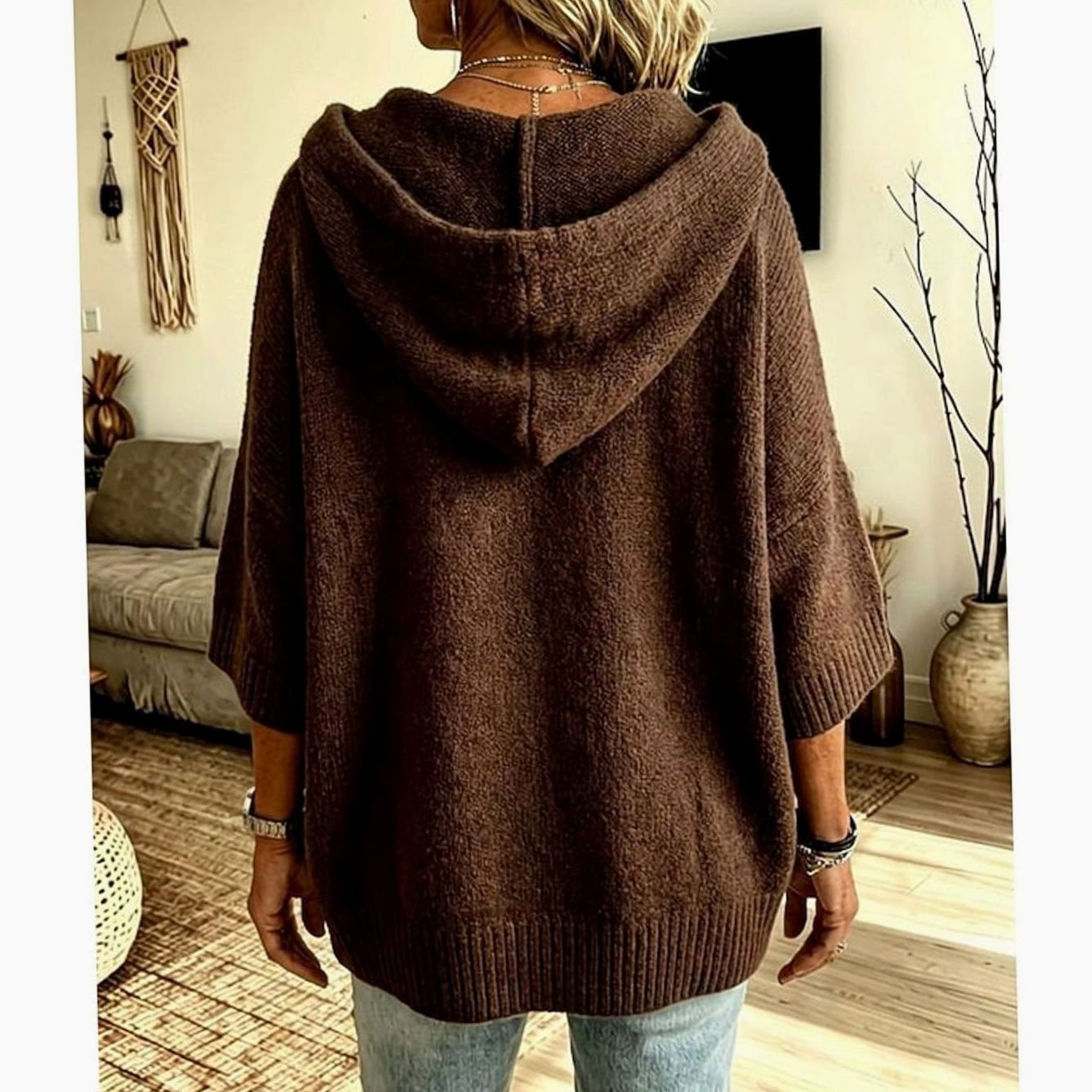 Charlotte - Cardigan Élégant Oversize Capuche