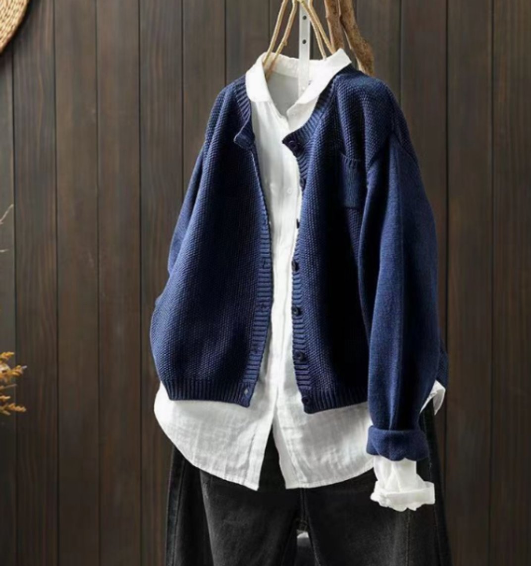 Delphine - Cardigan Élégant Oversize Grosse Maille