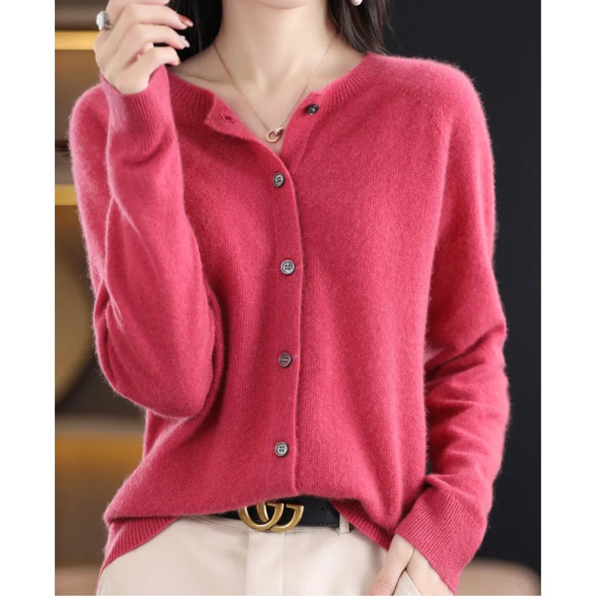 Caroline - Cardigan Élégant Maille Boutonné