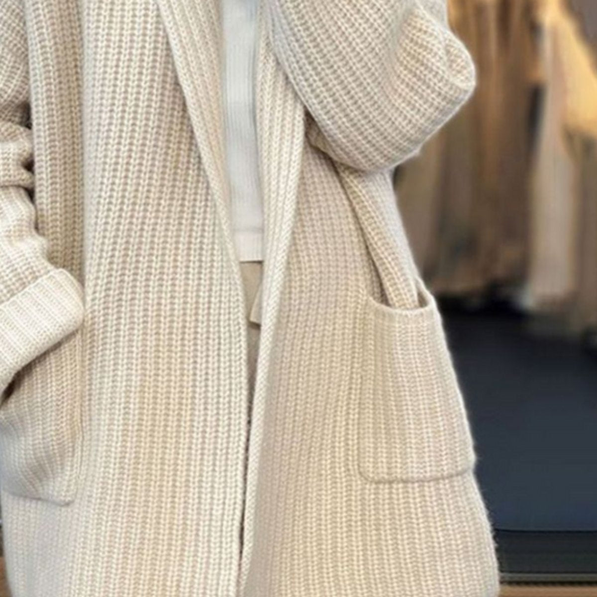 Isabelle - Cardigan Élégant Oversize Grosse Maille