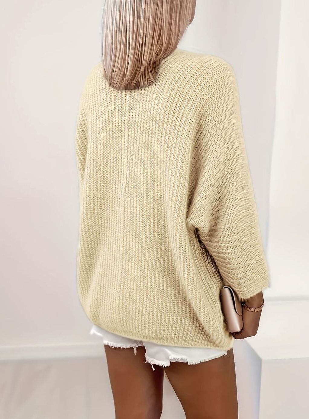 Delphine - Cardigan Élégant Oversize Grosse Maille