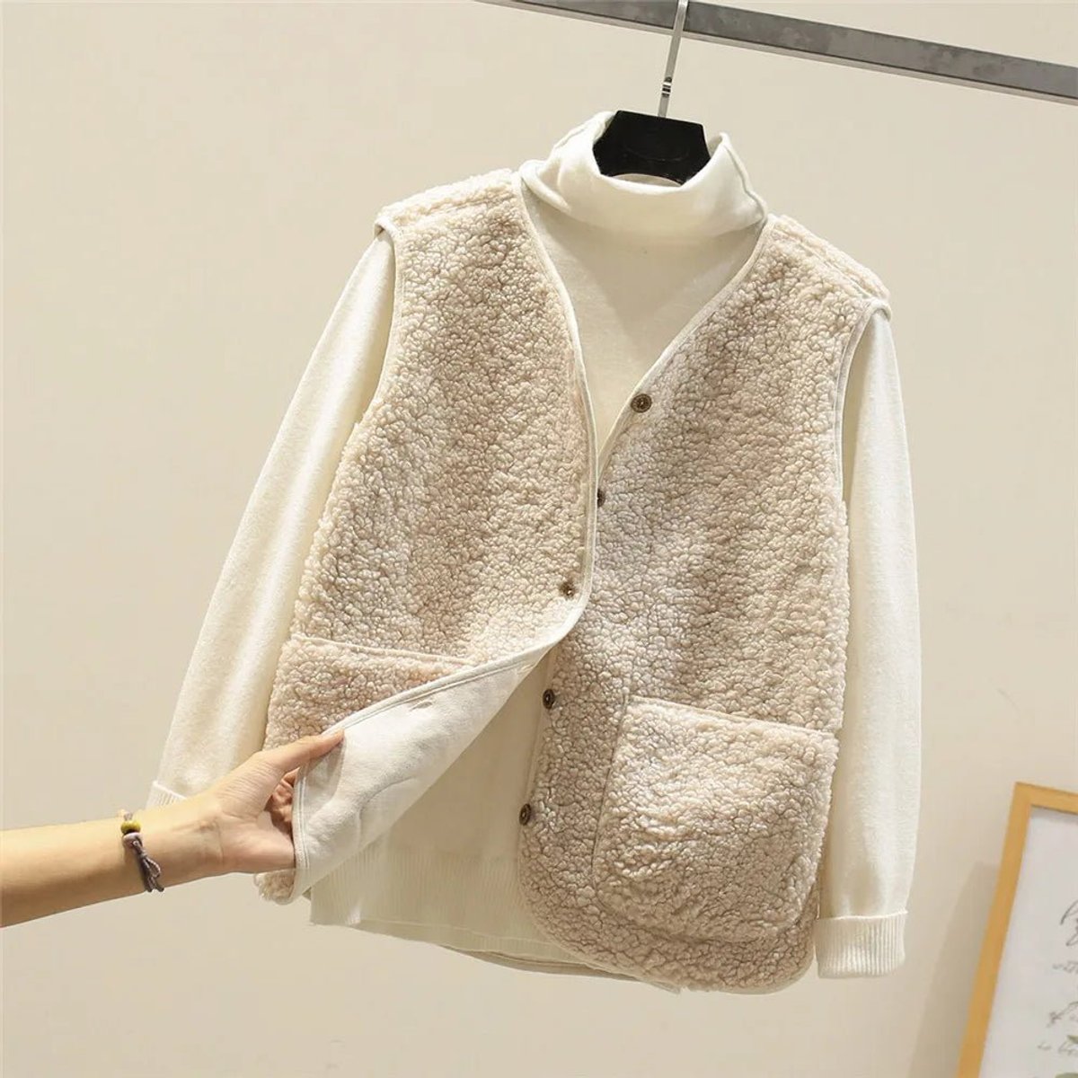 Christine - Gilet Élégant Sherpa Ample