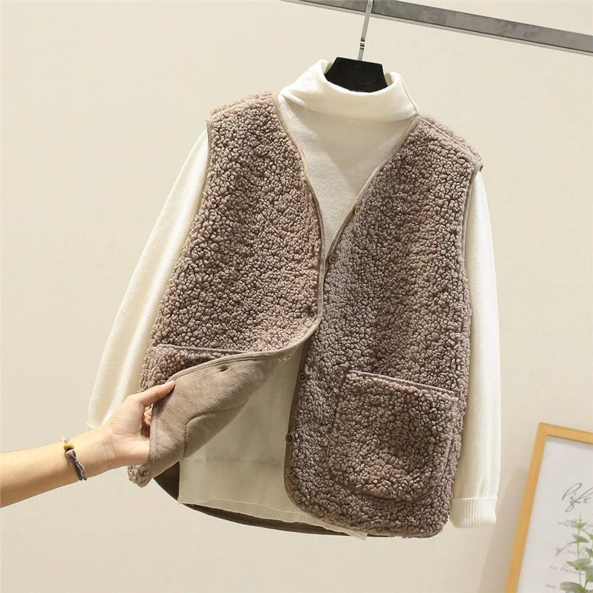 Christine - Gilet Élégant Sherpa Ample