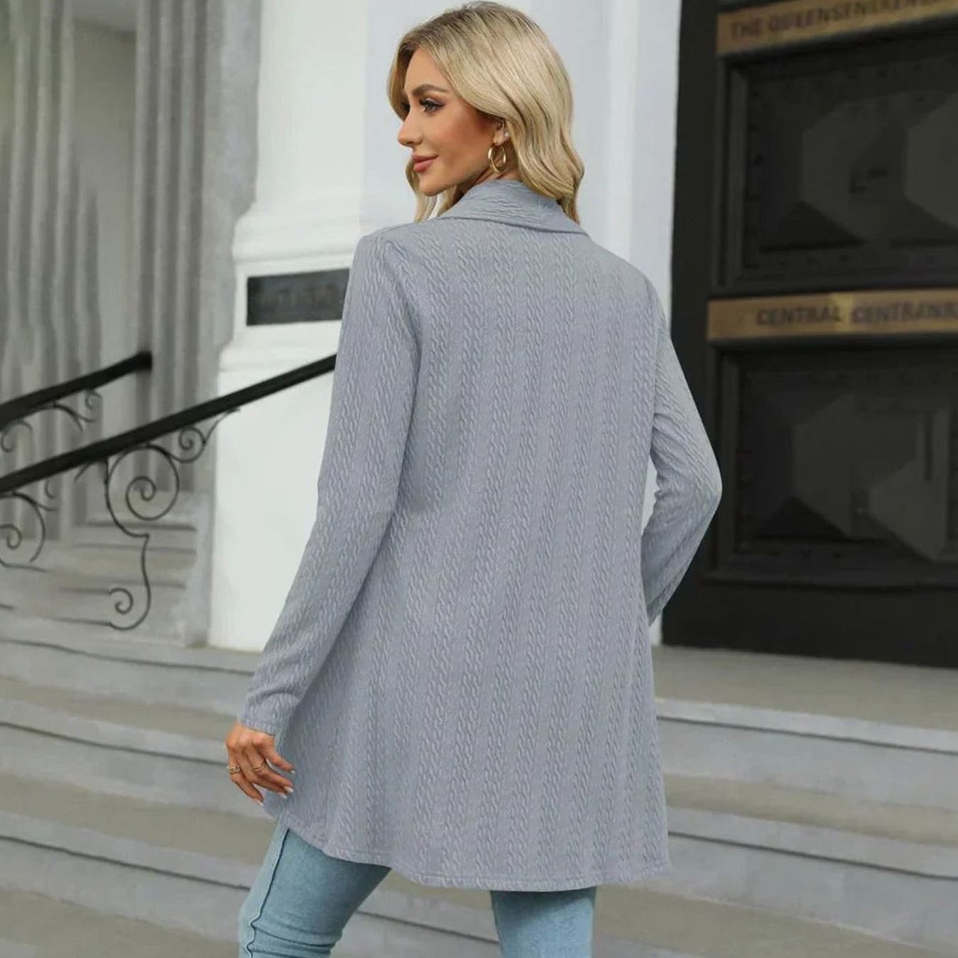Delphine - Cardigan Élégant Ample Asymétrique