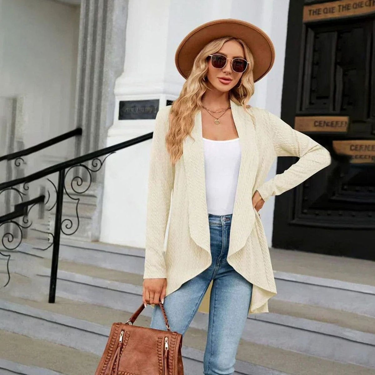 Delphine - Cardigan Élégant Ample Asymétrique