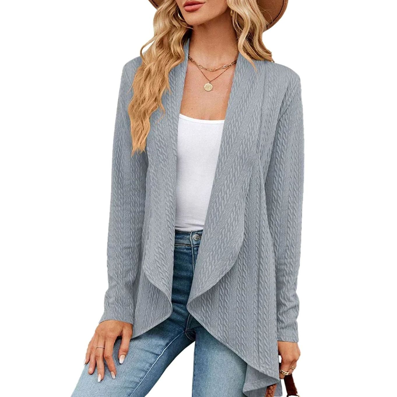 Delphine - Cardigan Élégant Ample Asymétrique