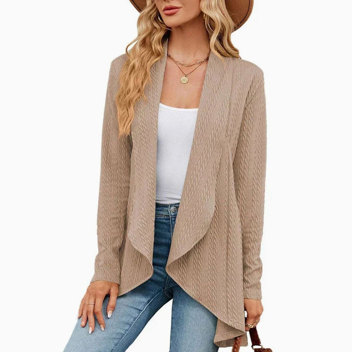 Delphine - Cardigan Élégant Ample Asymétrique
