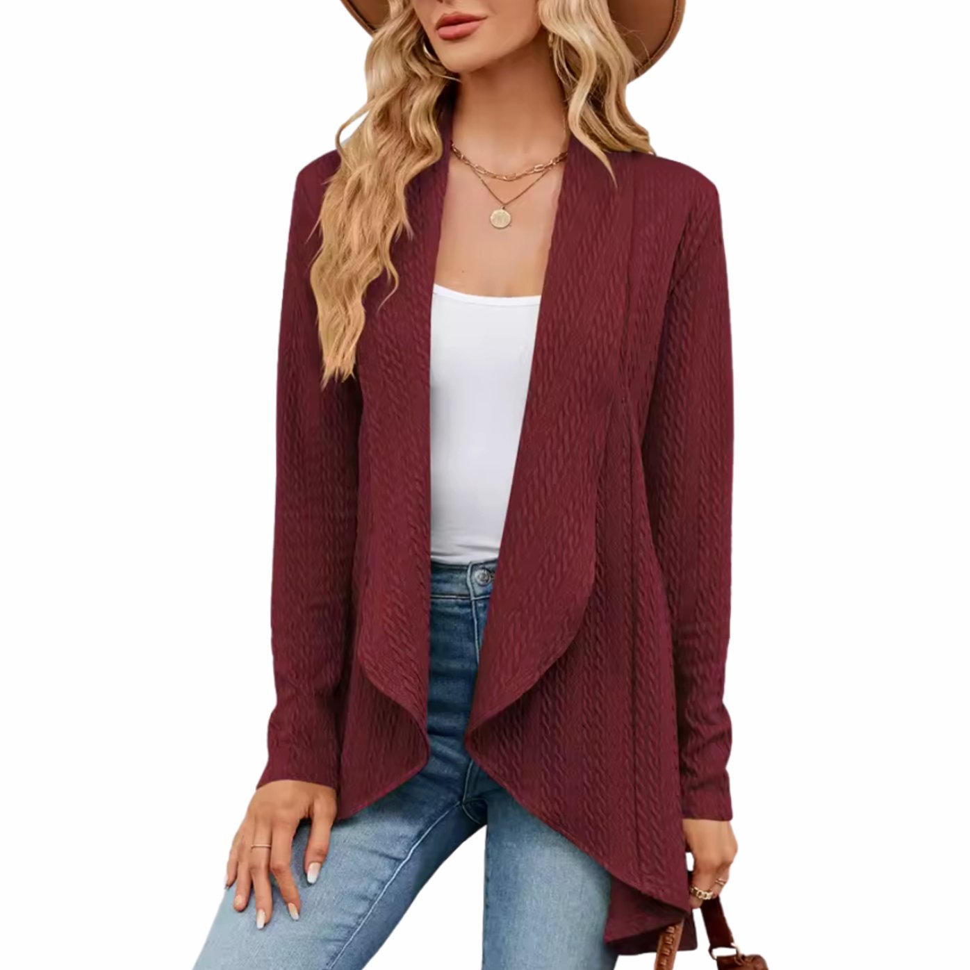 Delphine - Cardigan Élégant Ample Asymétrique