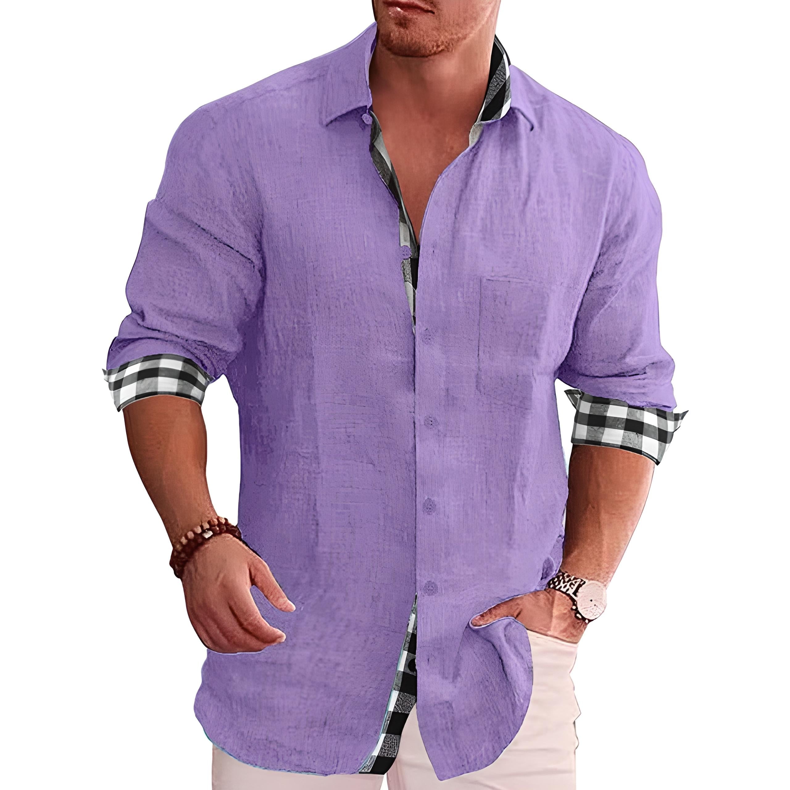 Blake - Chemise en Lin Manches Longues Casual Tendance Été Homme