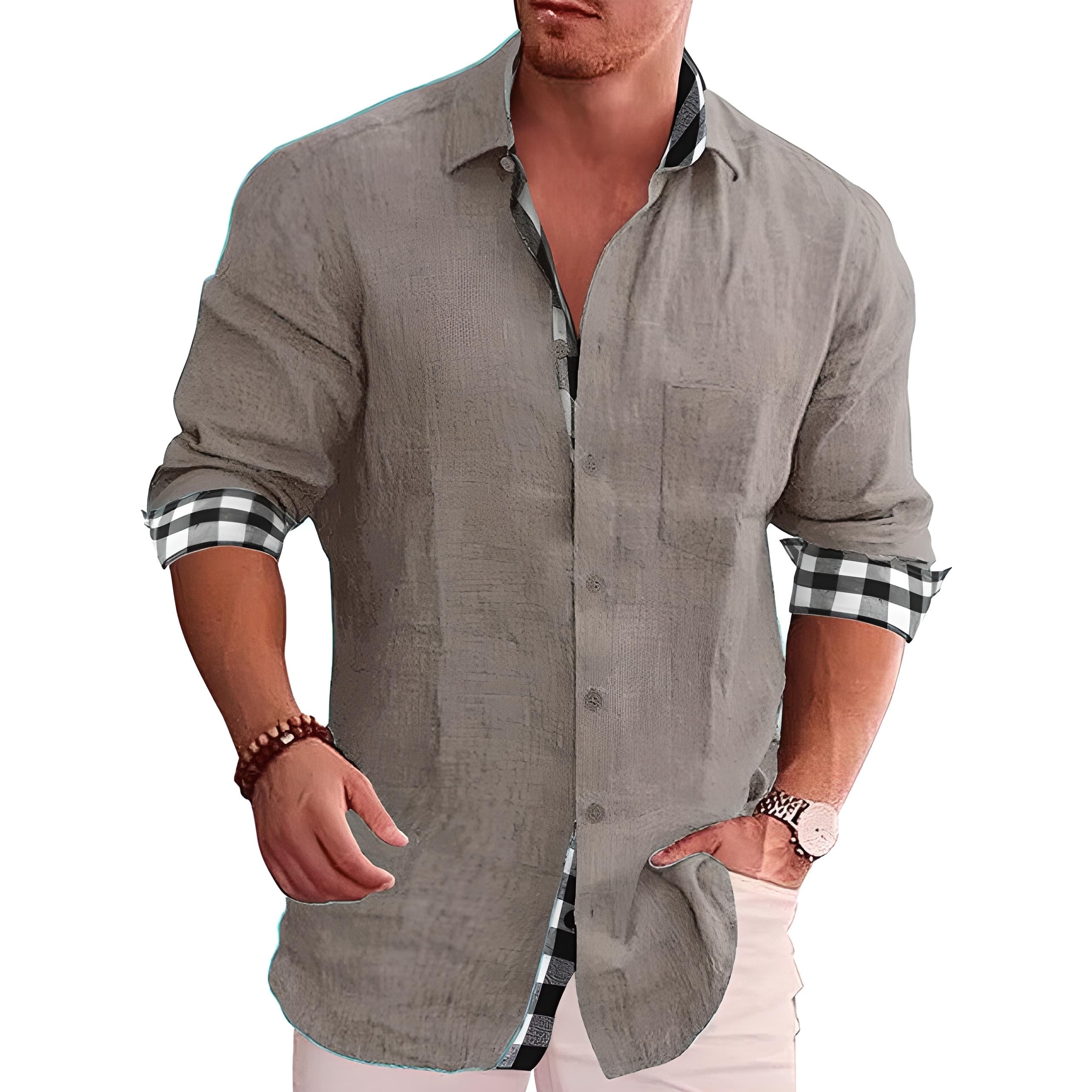 Blake - Chemise en Lin Manches Longues Casual Tendance Été Homme