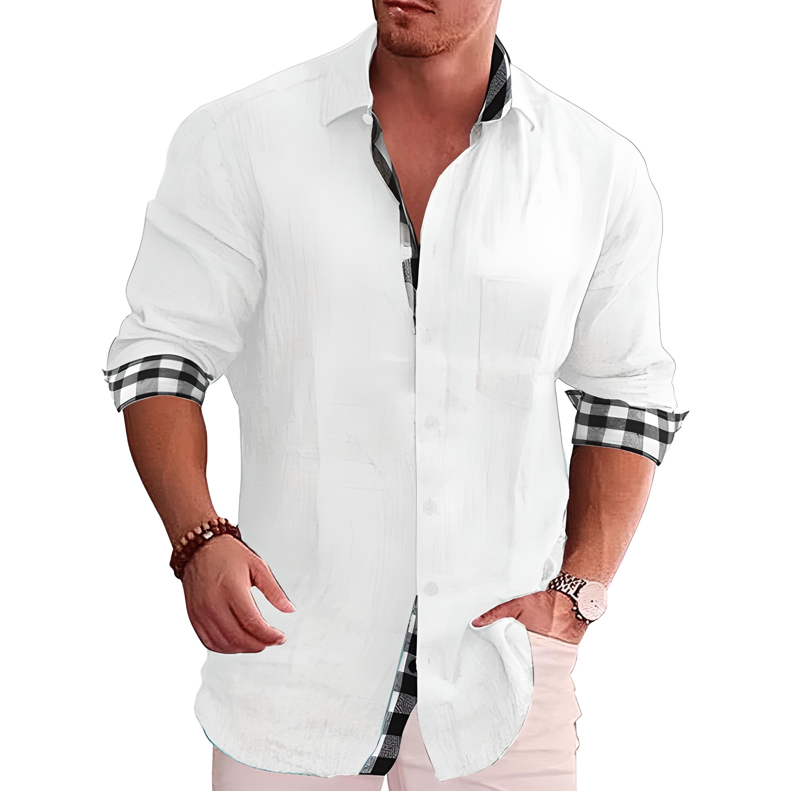 Blake - Chemise en Lin Manches Longues Casual Tendance Été Homme